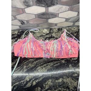 Victorias Secret PINK‎ multi color fringe Bikini padded medium